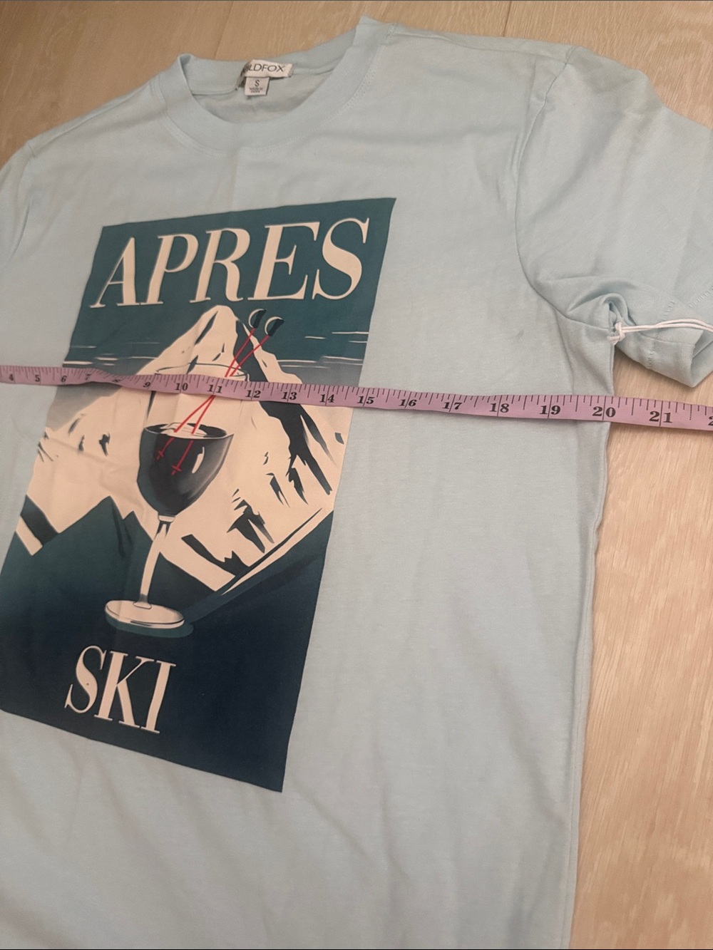 Wildfox Light Blue 'APRES SKI' Graphic Tee - Picture 6 of 8